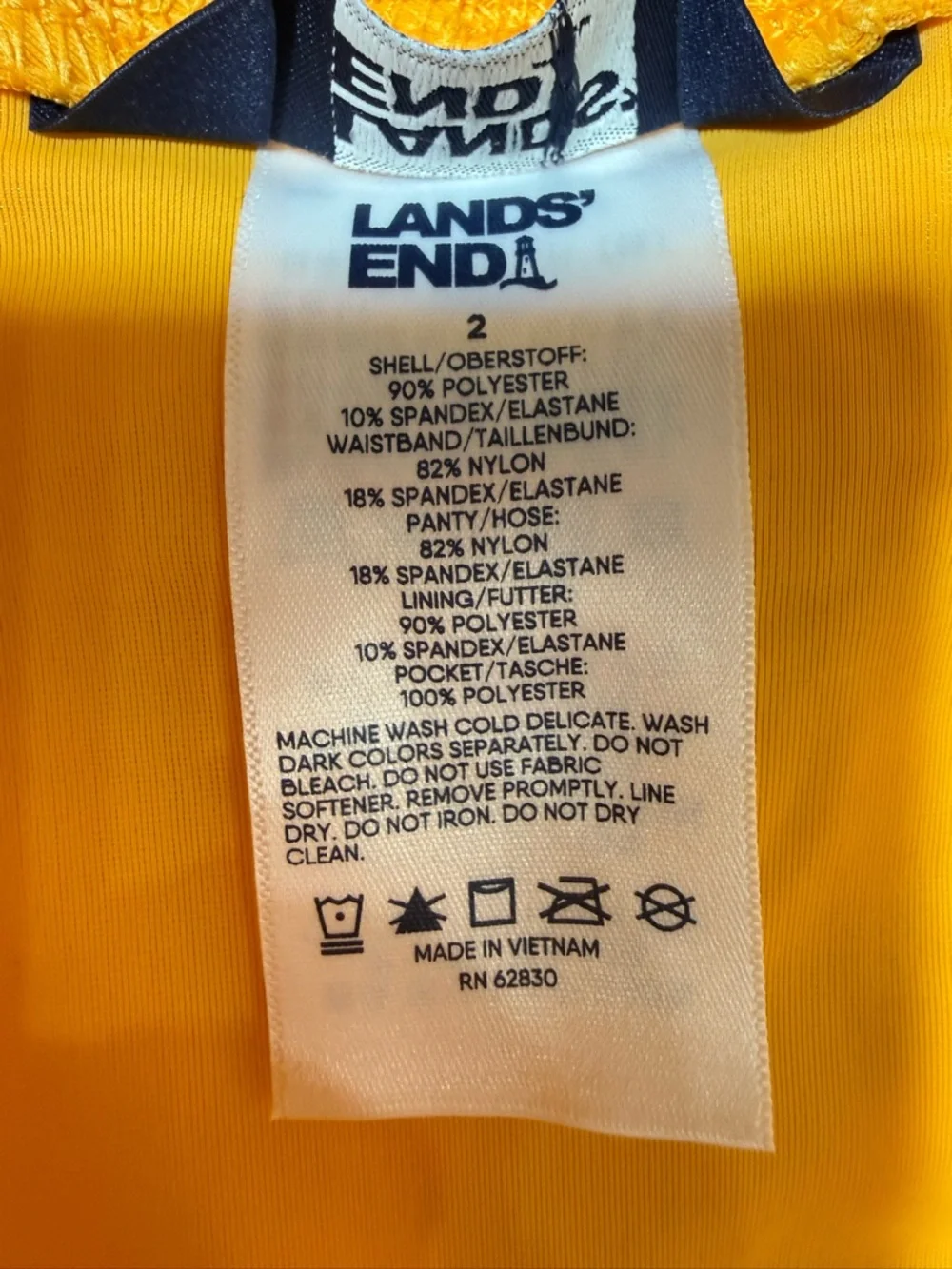 Swim athletic workout running shorts with Sunshade UPF 50 by Lands End sz 2 - Picture 6 of 7
